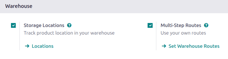 Activar las rutas multietapa en los ajustes de la aplicación Inventario.