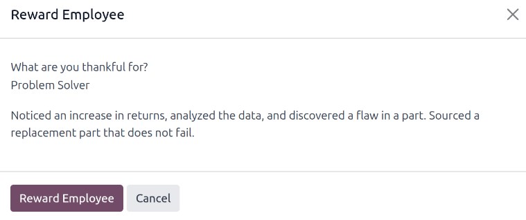 Captura de pantalla del formulario "otorgar insignia" lleno.