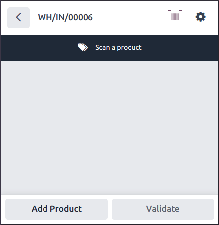 Formulario vacío de nueva recepción.