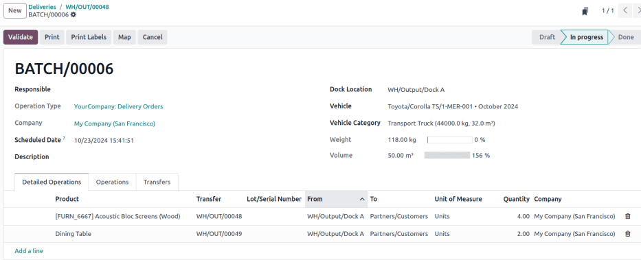 Imagen del formulario del lote