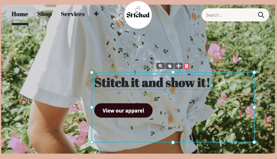 Captura de pantalla del cambio de posición de un bloque