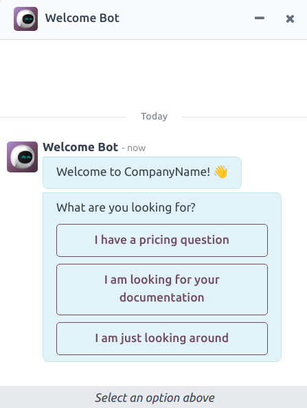 Vista de la ventana de chat con un ticket de soporte al cliente creado mediante la aplicación Chat en vivo de Nexovate.