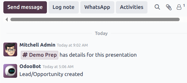 Canal vinculado en el chatter.