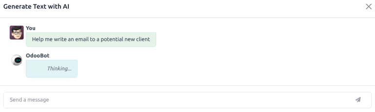 La ventana emergente para generar texto con IA.