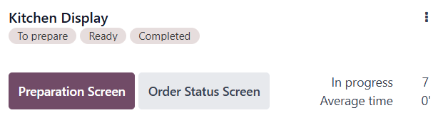 Vista de kanban de la pantalla de preparación.