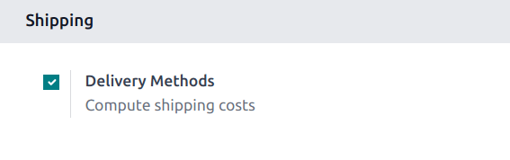 La función Métodos de entrega activa en los ajustes.