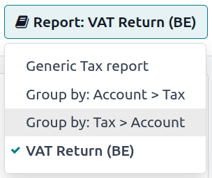 Captura de pantalla de la selección de variante de reportes.
