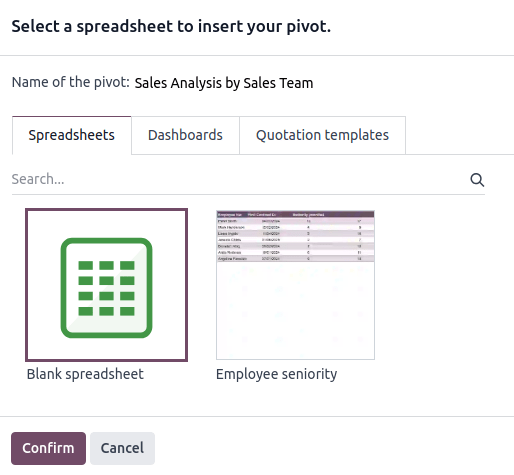 Insertar una tabla dinámica en una hoja de cálculo