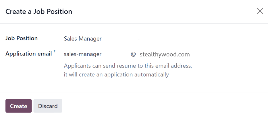 Crear un nuevo puesto de trabajo.