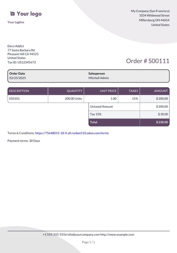 Captura de pantalla del ejemplo del diseño burbuja del reporte.