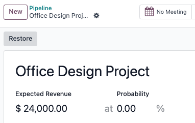 Una oportunidad perdida con el botón Restaurar señalado.