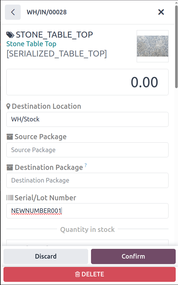 Escribir un número de serie.