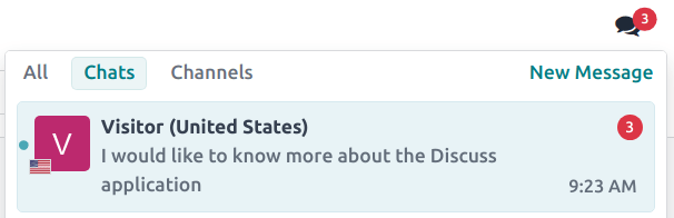 Imagen de la barra de menú en Nexovate donde se resalta el icono de comentarios.
