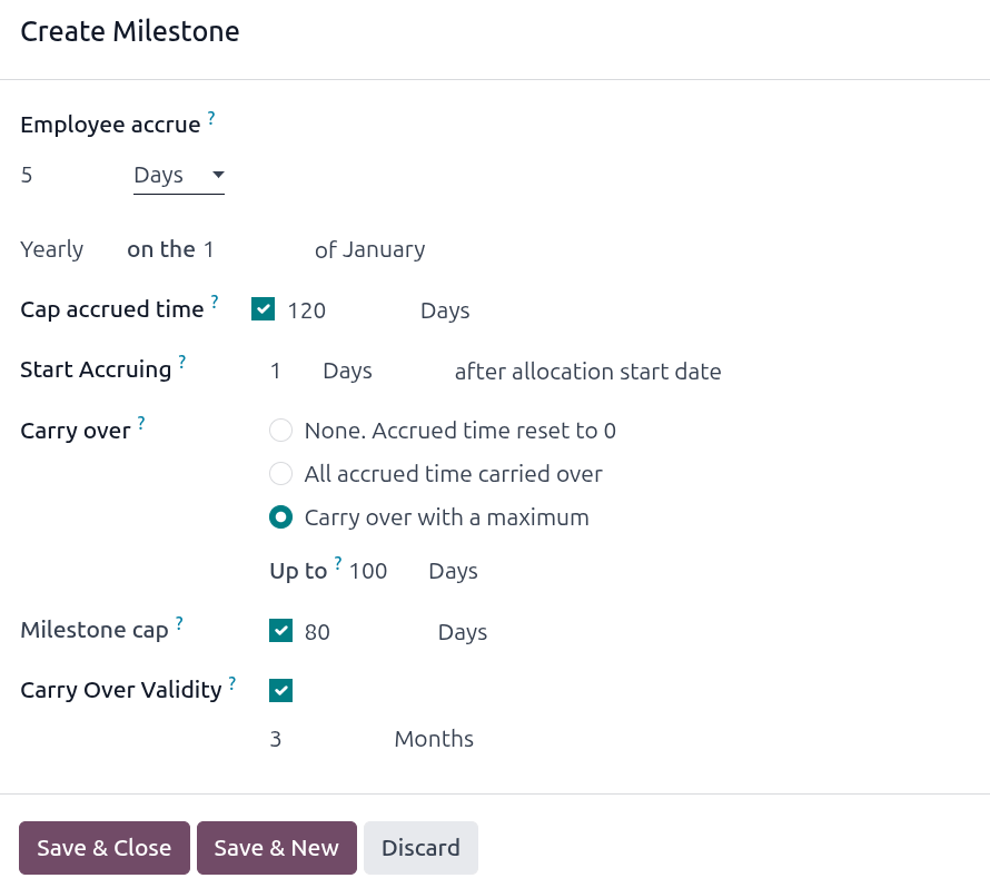 Un formulario de objetivos con todas las entradas completadas.