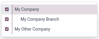 Seleccionar la empresa principal y activar otras.