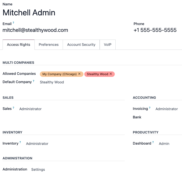 Vista del formulario del usuario en la que se destaca la pestaña de permisos de acceso en Nexovate.