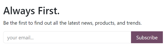 Imagen sobre cómo un bloque de creación de boletín de noticias en el sitio web de Nexovate.