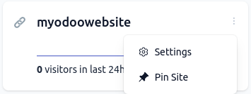 Haga clic en el icono de engranaje en la lista de sitios web. 