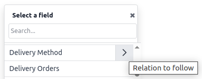 Selecciona un campo relacionado.