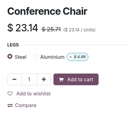 Captura de pantalla del botón "Agregar a la lista de deseos".