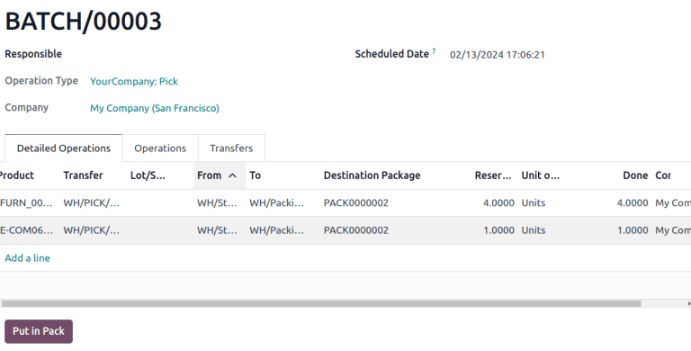 Imagen en donde se puede visualizar cómo se hace clic en el botón "Incluir en el paquete".