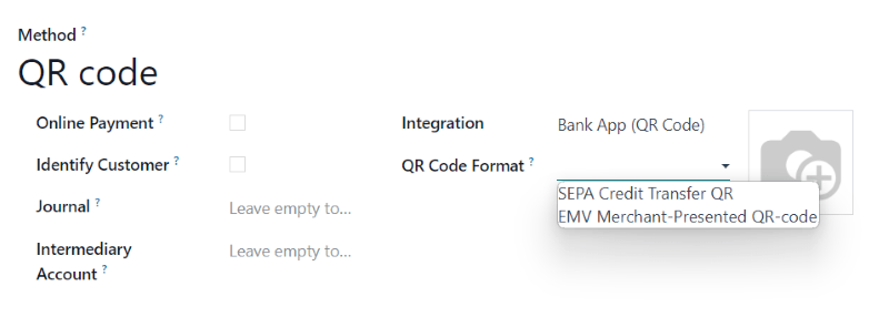 Configuración del método de pago por código QR