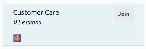 Vista de kanban de un canal de chat en vivo con el botón "Unirse al canal" en color gris.