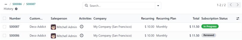 Cotización de la renovación en la aplicación Suscripciones de Nexovate.