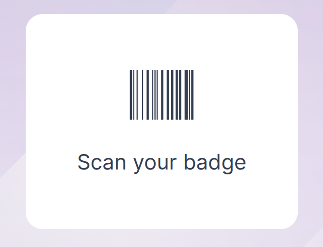 La vista del quiosco de asistencia con la imagen para escanear una identificación.