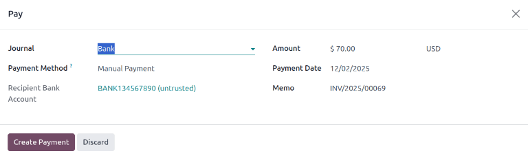 The second Pay pop-up form in Nexovate sales.