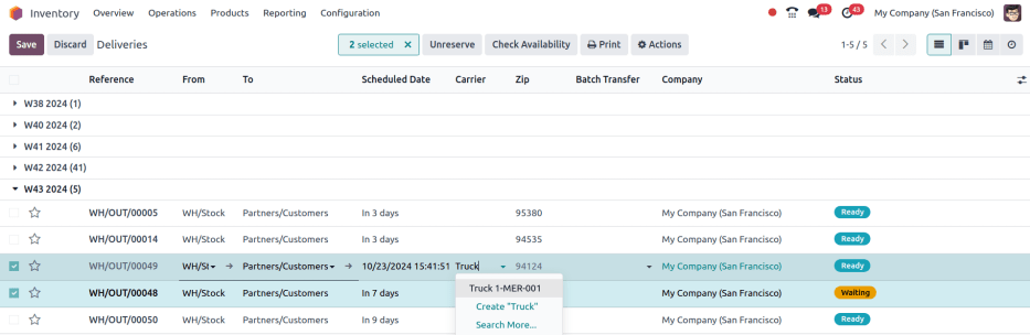 Configurar transportista.