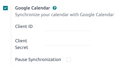 La opción a activar de Google Calendar en los ajustes generales.