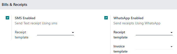Función para almacenar los números de teléfono al enviar recibos.