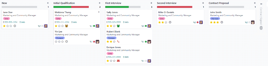 Abrir una columna plegada al hacer clic en ella en la vista de kanban.