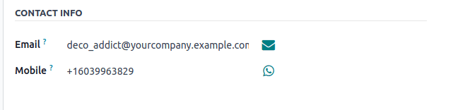 Formulario de una orden de PdV, opciones de marketing.