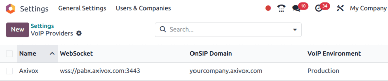 Integración de Axivox como un proveedor de VoIP en la base de datos de Nexovate.