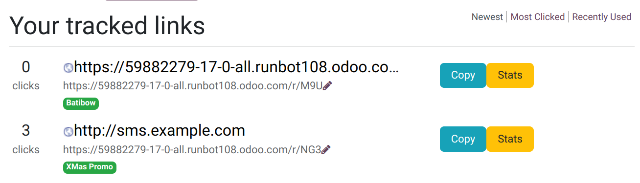 Obtenga un resumen de todos los enlaces que rastrea.